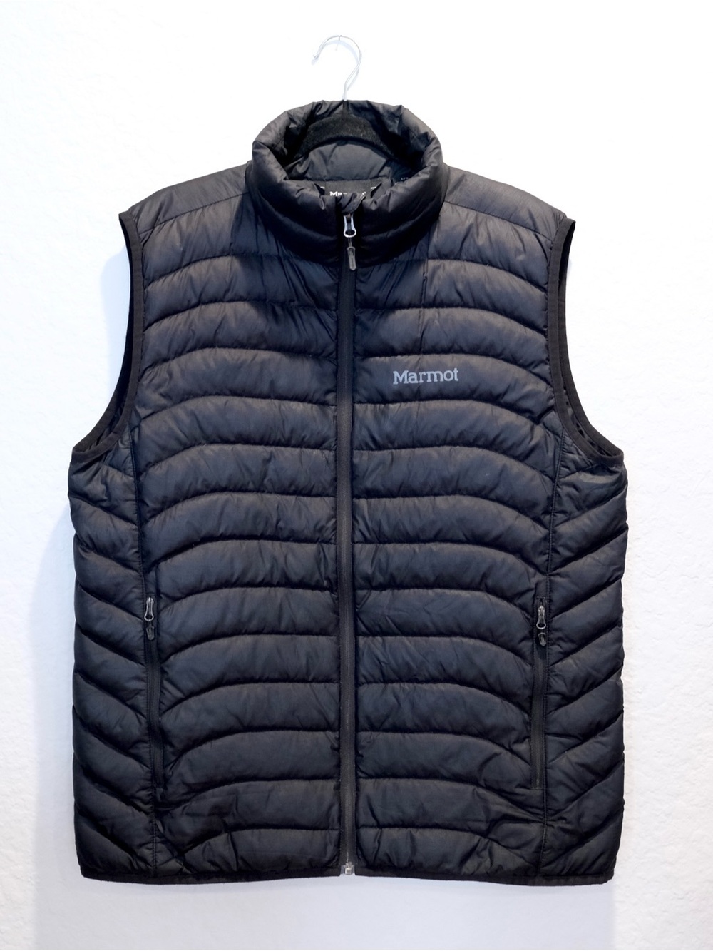 Marmot 600 Fill Down Puffer Vest Size L Black Quilted Full Zip Outdoor Gorpcore